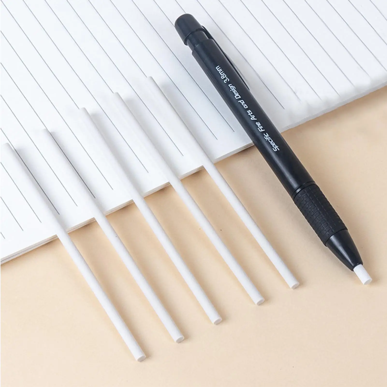 Retractable Eraser Mechanical Erasing Pencil Retractable Eraser Pen 3.8mm Thin Tip With 5 Refills For Artists Drafting Drawing