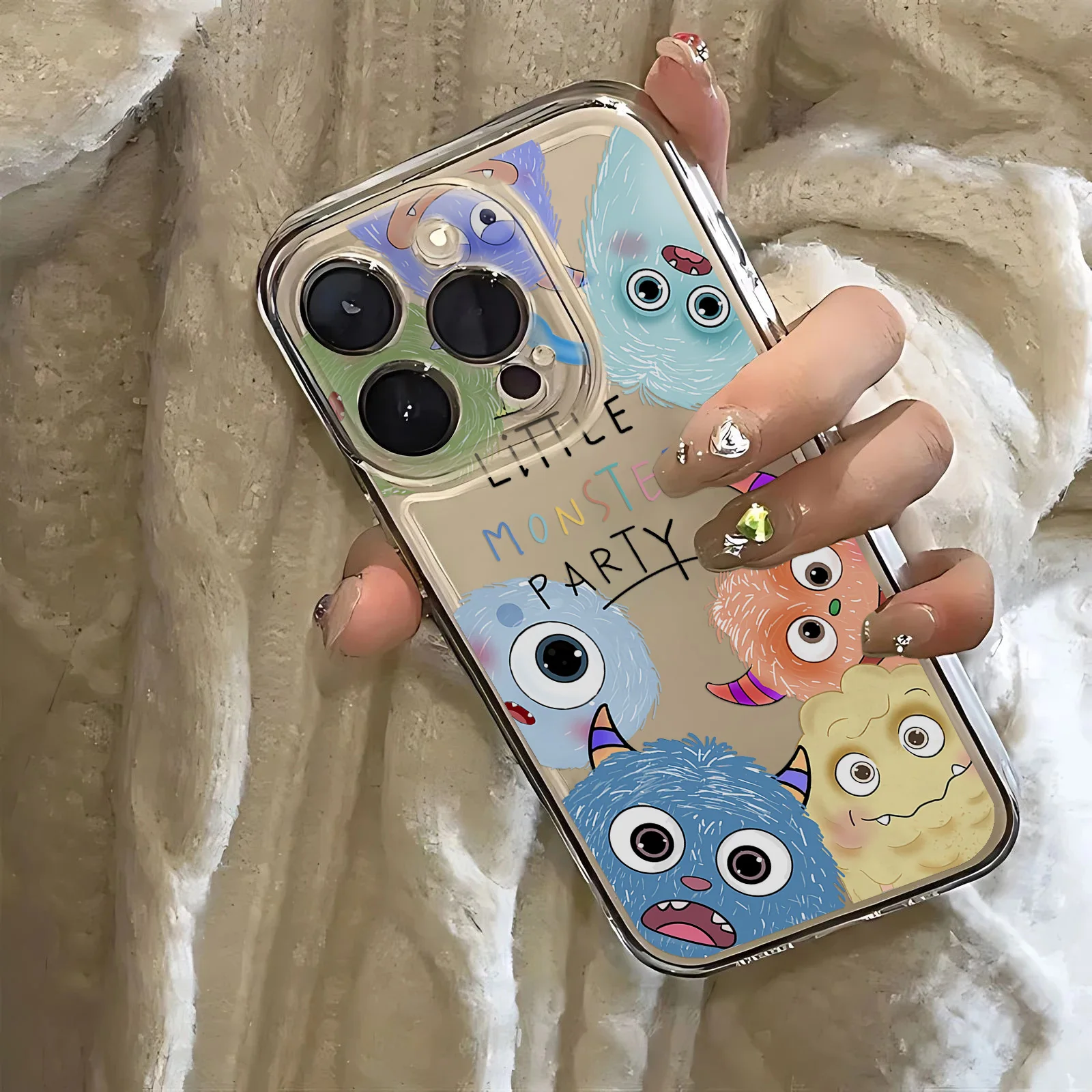 Disneys Little Monster Phone Case For IPhone 16 15 14 13 12 11 Mini Pro Max X XR XSMax 7 8 Plus SE20 Transparent Cover image 6