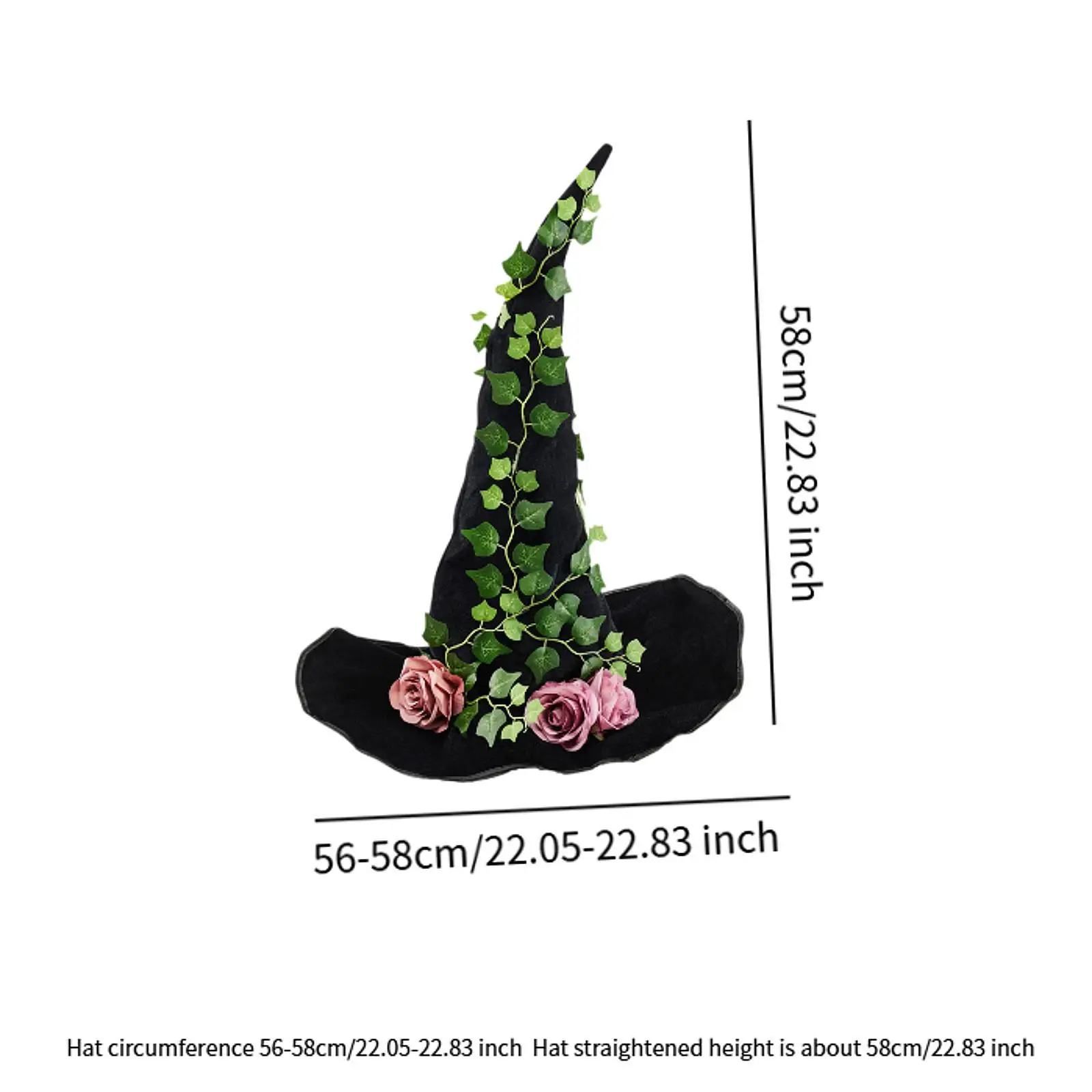 Witch Hat Wizard Hat Photo Props Fancy Dress Women Men Party Props Headgear Wide Brim Pointed Hat Halloween Cosplay Costumes