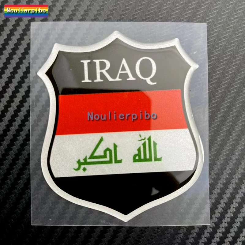 Iraq Flag National Emblem Sticker 3D Car Sticker Dome Gel Sticker Vinyl Decal Mobile Phone Car Body Decorative Resin Decal