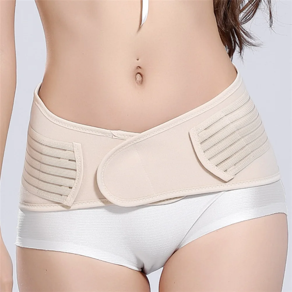 

2Pcs Postpartum Recovery Pelvic Correction Belt Adjustable M Size Skin Color Beige Hip Shrink Support Pelvis Correction Post