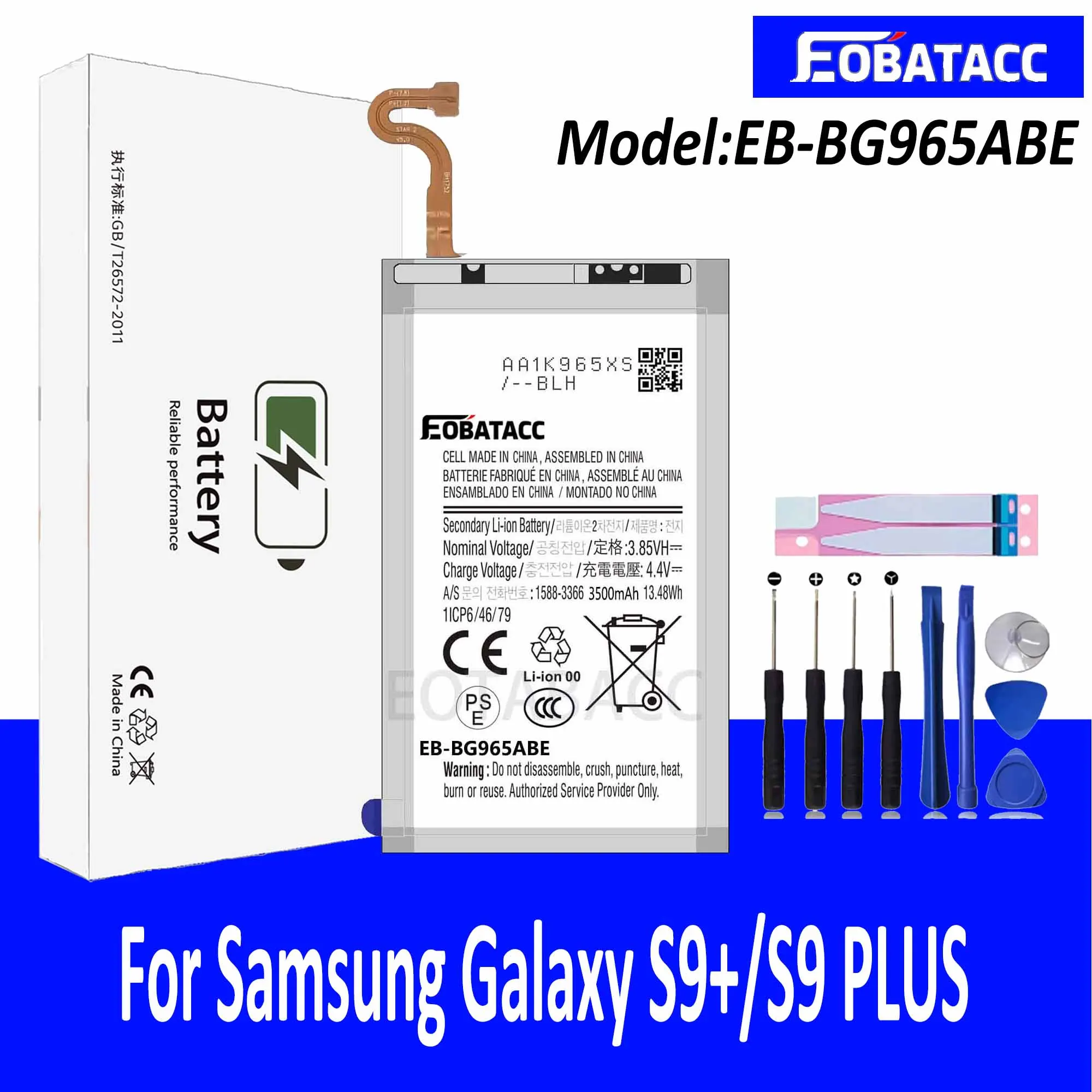 

EOTABACC New 100% High Quality EB-BG965ABE Battery For Samsung S9+/S9 PLUS Mobile Phone Bateria