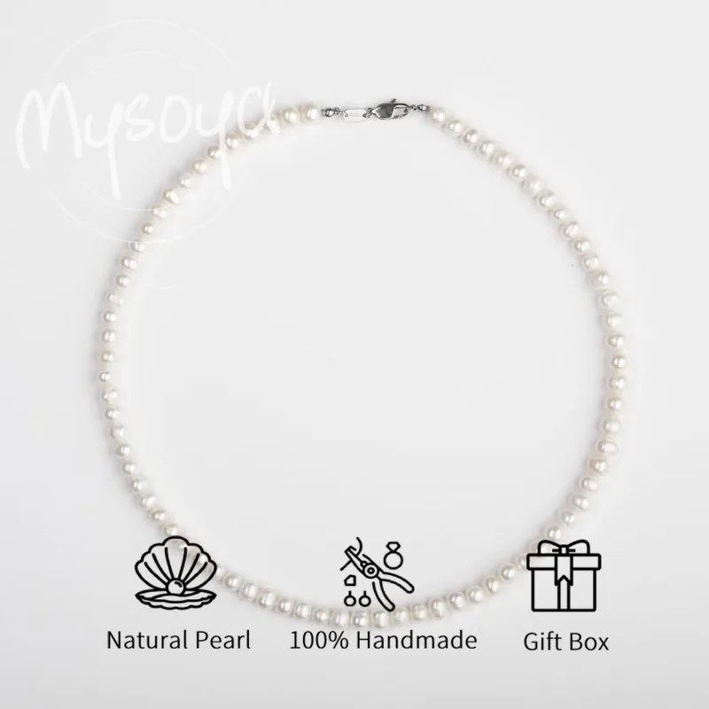 

Ожерелье MYSOYA из белого пресноводного жемчуга 5-6 мм с подарочной коробкой, для нее/Хима, подарка на день рождения/свадьбу/юбилей/Рождество/Новый год