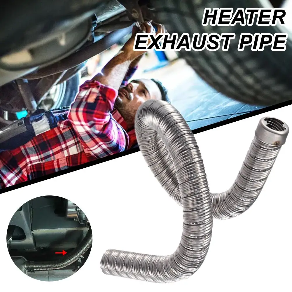 Car Heater Exhaust Pipe 24mm Dual-layer 60cm Air Parking Heater Exhaust Hose Line Stainless Steel For Webasto