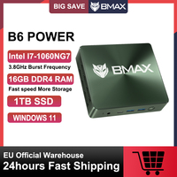 BMAX Mini PC B6 Power Intel Core i7-1060NG7 Windows 11 16GB DDR4 1TB NVMe SSD WIFI6 Bluetooth 5.2 Support 4K Desktop Computer