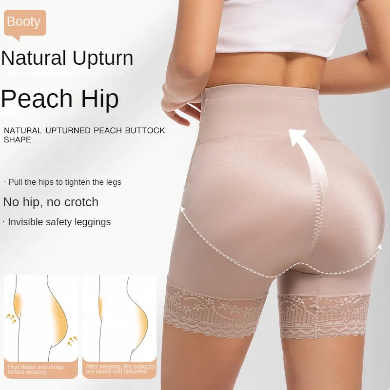 Spitzen-Sicherheitsshorts für Frauen, hohe Taille, Bauchkontrolle, Body Shaper, Höschen, Bauch, Kompressions-Boxershorts, Oberschenkel, Kreuz-Shapewear-Höschen