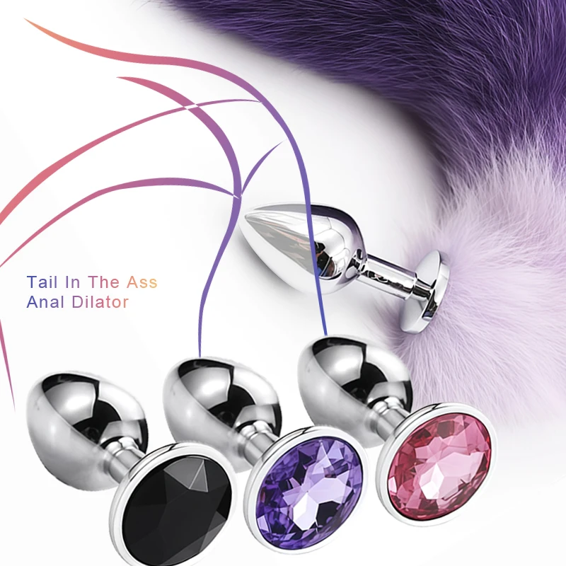 Bondage Colorful Gradient Fox Tail In Ass Anal Plug Bdsm Erotic Toys In Couple Adult Game RolePlay Stage Prop Sex Toys For Women 2