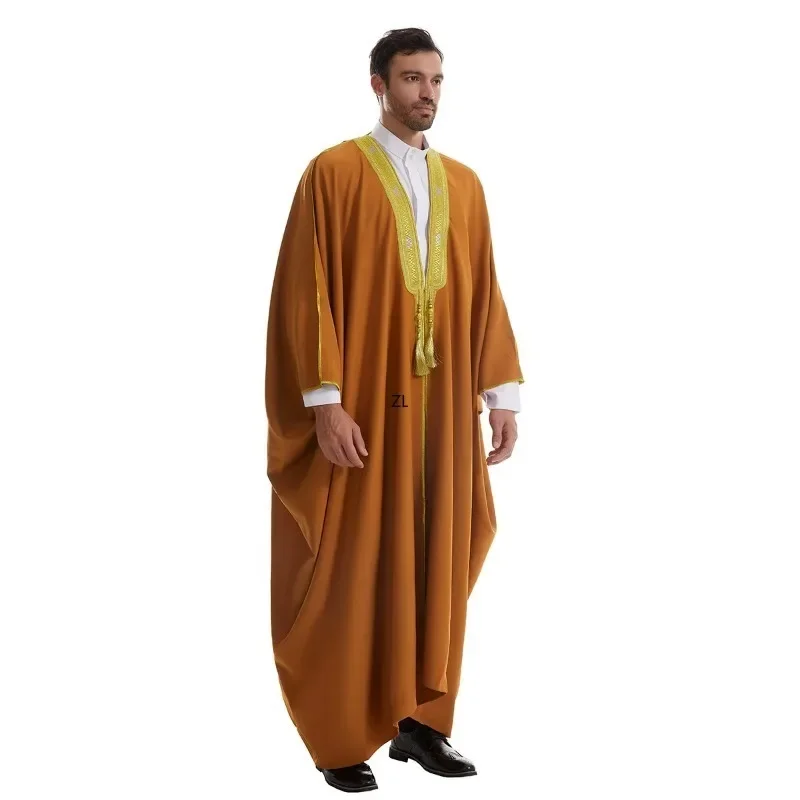 Eid Moslim Mannen Jubba Thobe Dishdasha Open Abaya Islamic Ramadan Vest Gewaad Saudi Arabische Musulman Kontan Dubai Djellaba