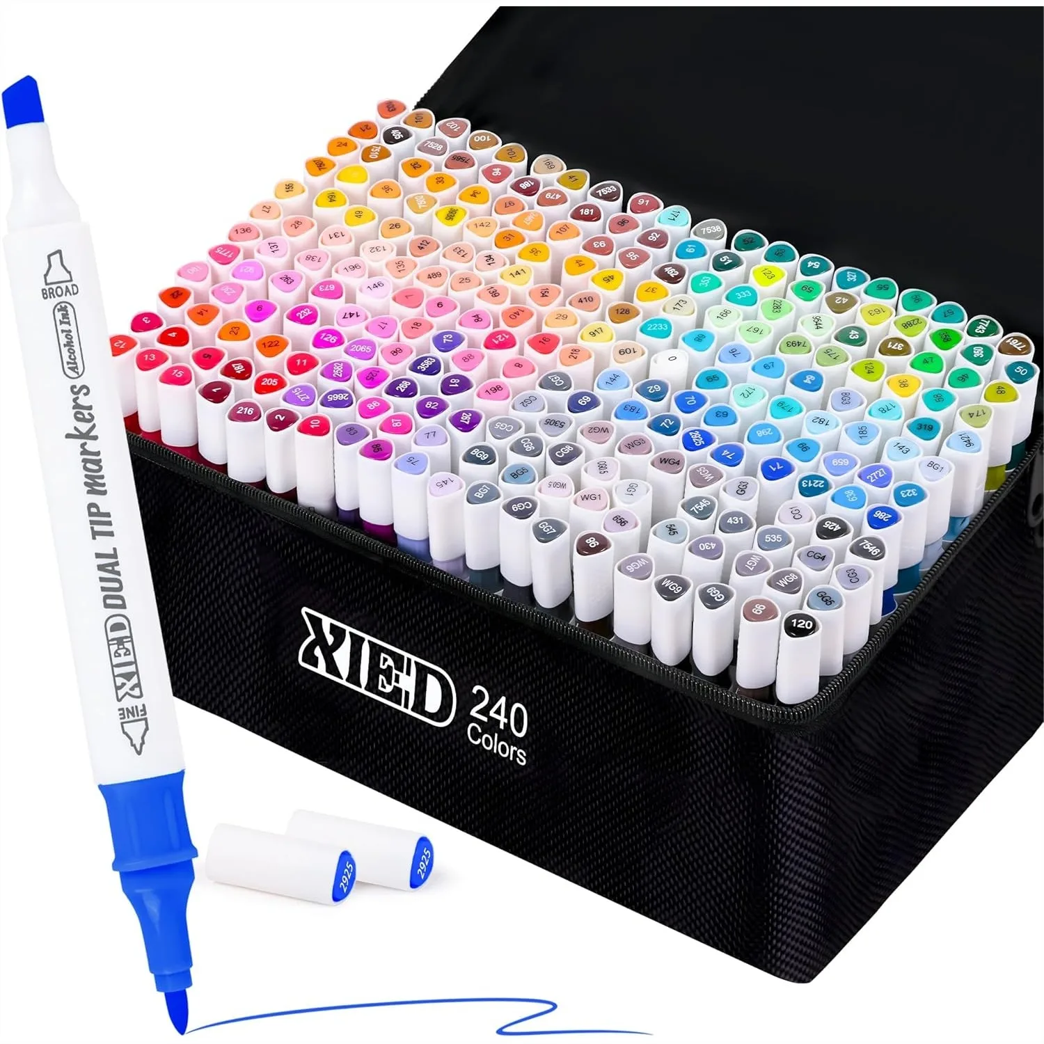 

Alcohol Markers, 240 Colors Dual Tip Markers Set for Artists, Students Coloring & Drawing