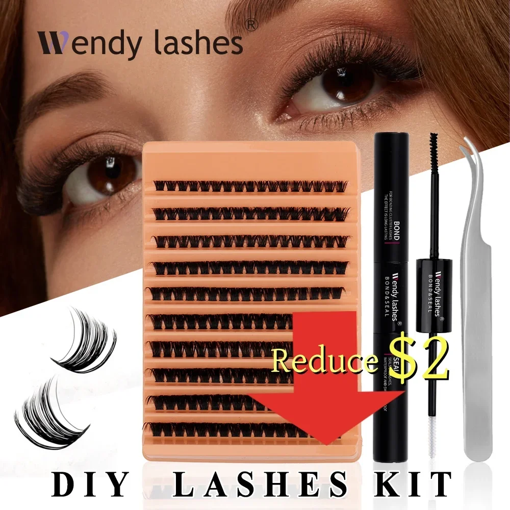 Wendy Lashes Lash Extension Kit Clusters Lash Bond and Seal Makeup tools DIY for gluing Lashes Gluing Glue Accessories