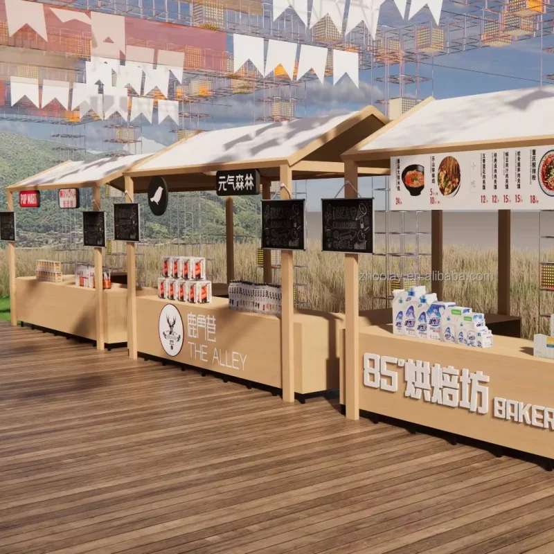 custom.Square Mobile Stall Night Market Food Mobile Promotion Cart Commercial Street Display Platform Booth Stand Support Custom