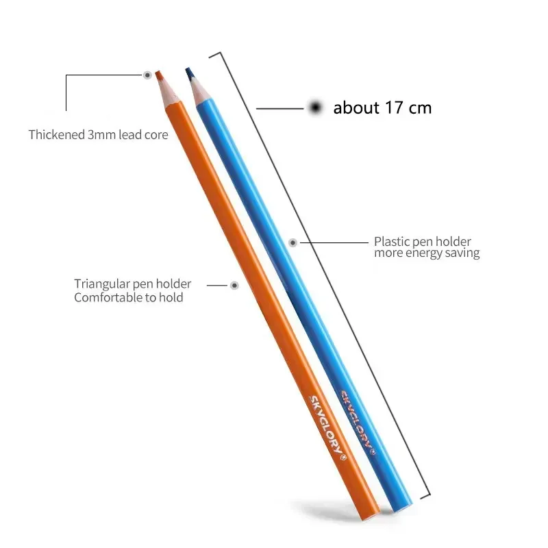 12-48 لون مجموعة أقلام رصاص ملونة HB مثلث حامل قلم لوازم فنية أقلام رسم احترافية اللوازم المدرسية القرطاسية