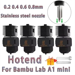 Hotend For Bambu Lab A1 mini Assembly Hotend Kit 0.2 0.4 0.6 0.8MM Replaceable Nozzle For 3D printer Bamboo Lab A1/A1 mini