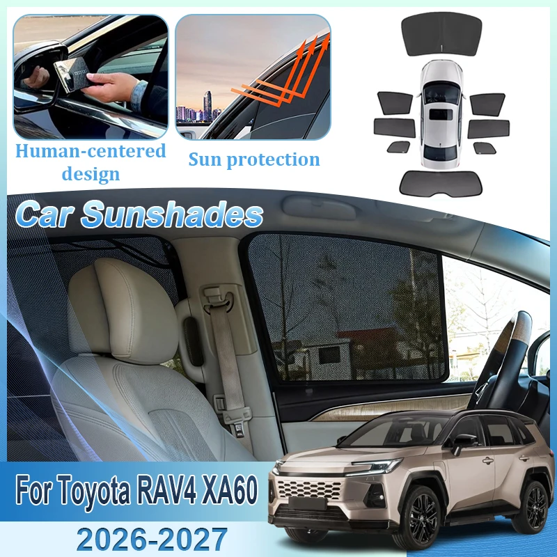 

Солнцезащитный козырек-сетка для автомобиля Toyota RAV4 XA60 MK6 Wildlander Suzuki Across, аксессуары 2026 2027, магнитный, с защитой от УФ-лучей