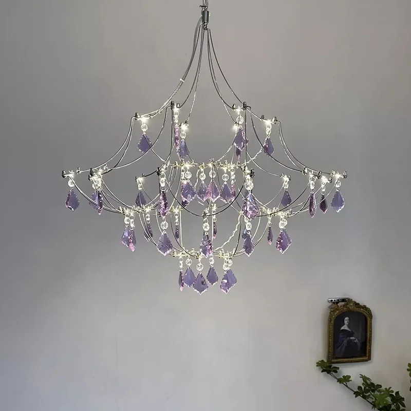 

Nordic Firefly Crystal Chandelier Modern Bedroom Villa Living Room Dressing Room Lobby Apartment Chandelier