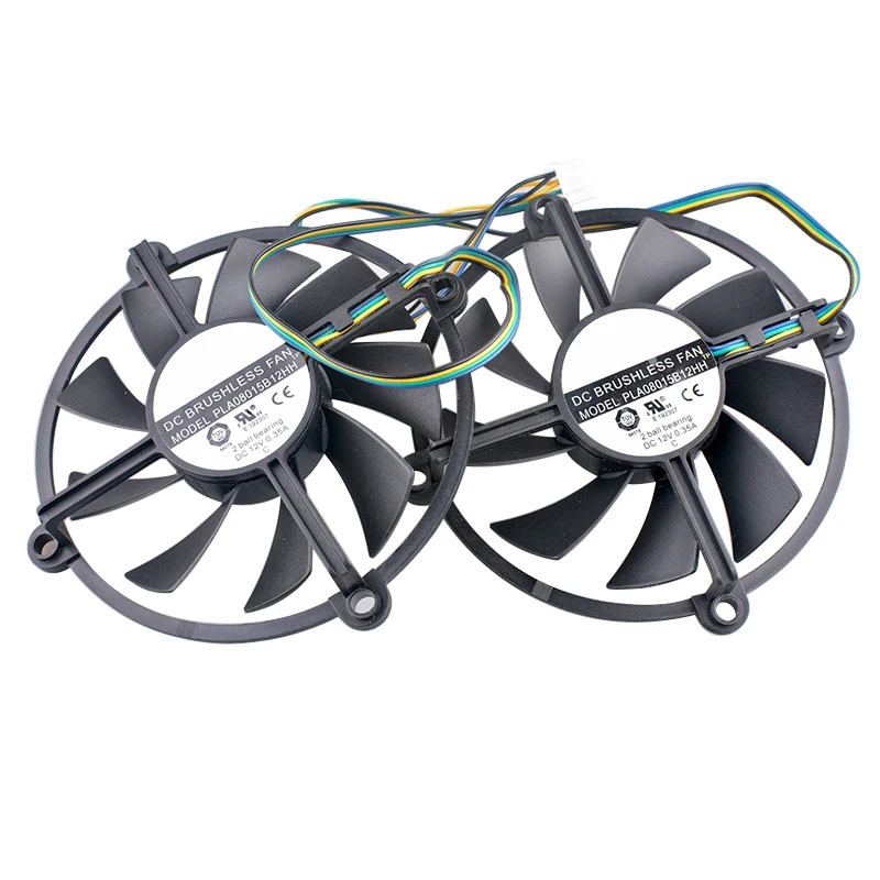 PLA08015B12HH DC12V 0.35A 4pin Dual ball bearing cooling fan for GTX260 GTX250 graphics card