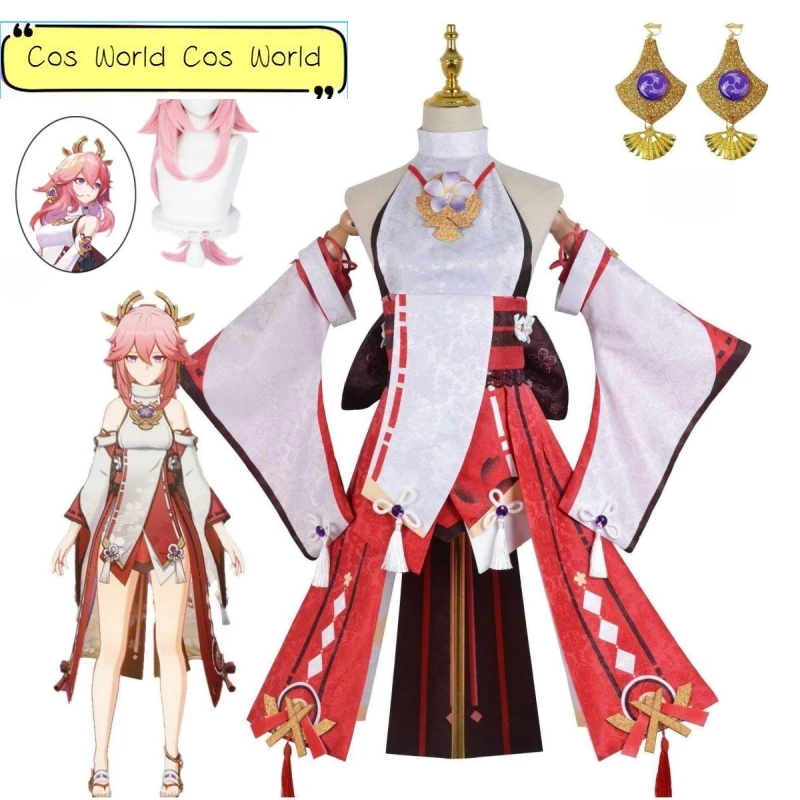 

Genshin Impact Yae Miko Cosplay Costume Guuji Yae Fancy Outfits Guuji Full Set Guuji Yae Dress Headwear Game Suit