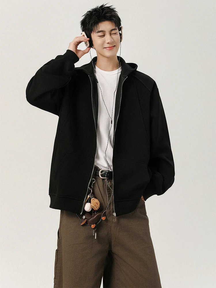 

Мужская толстовка-кардиган с капюшоном на молнии, свободного кроя, универсальная, осенняя, для повседневной носки, в университетском и уличном стиле