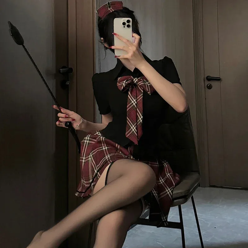 Sky06 Sexy Lingerie Vrouwen Anime Cosplay Student JK Uniform School Meisje Erotische Kostuums Minirok Top Set Nachtclub Korte D66liU &