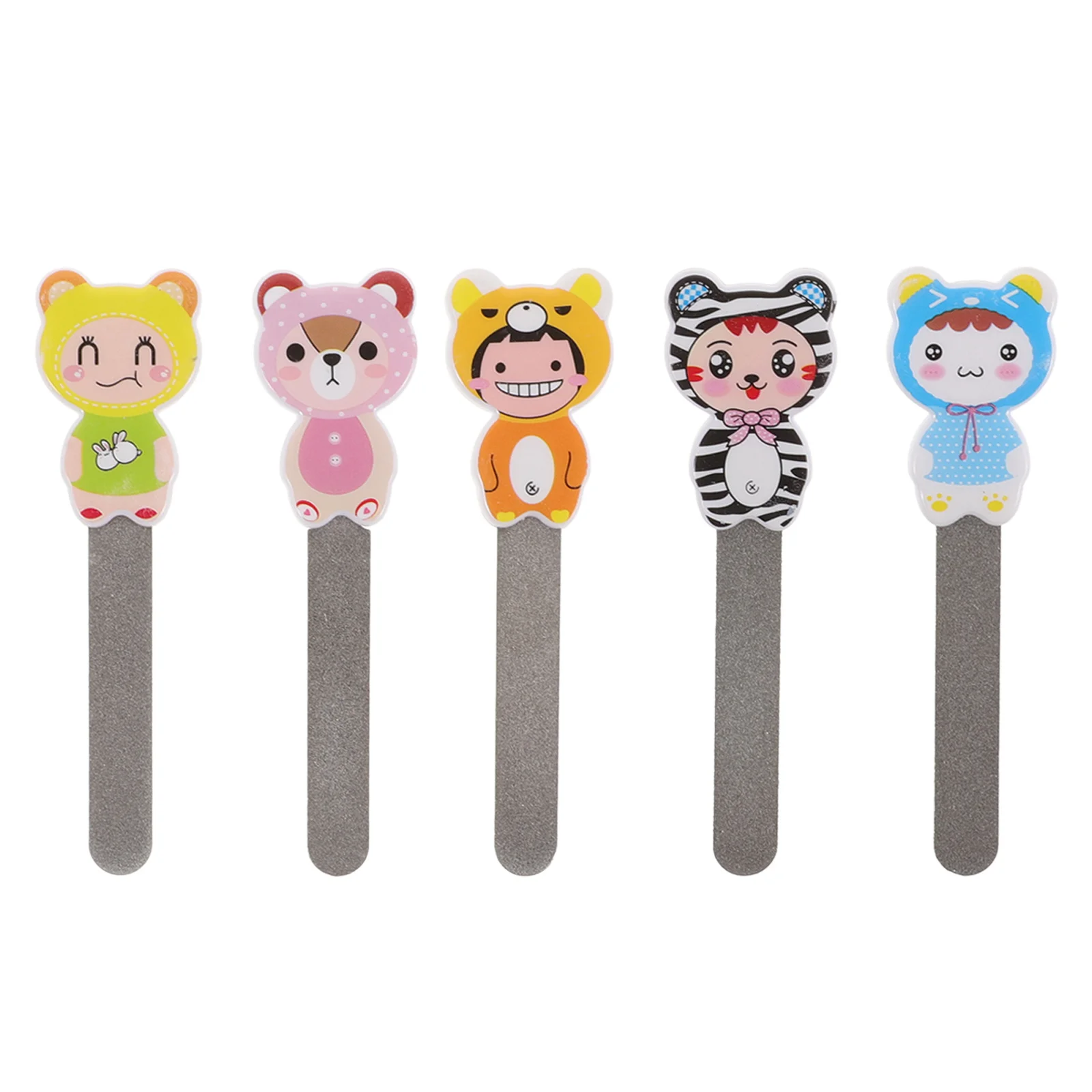 5 個の爪やすりセットステンレス鋼両面爪やすり自然な爪用旅行に優しいマニキュアアートツール女性用