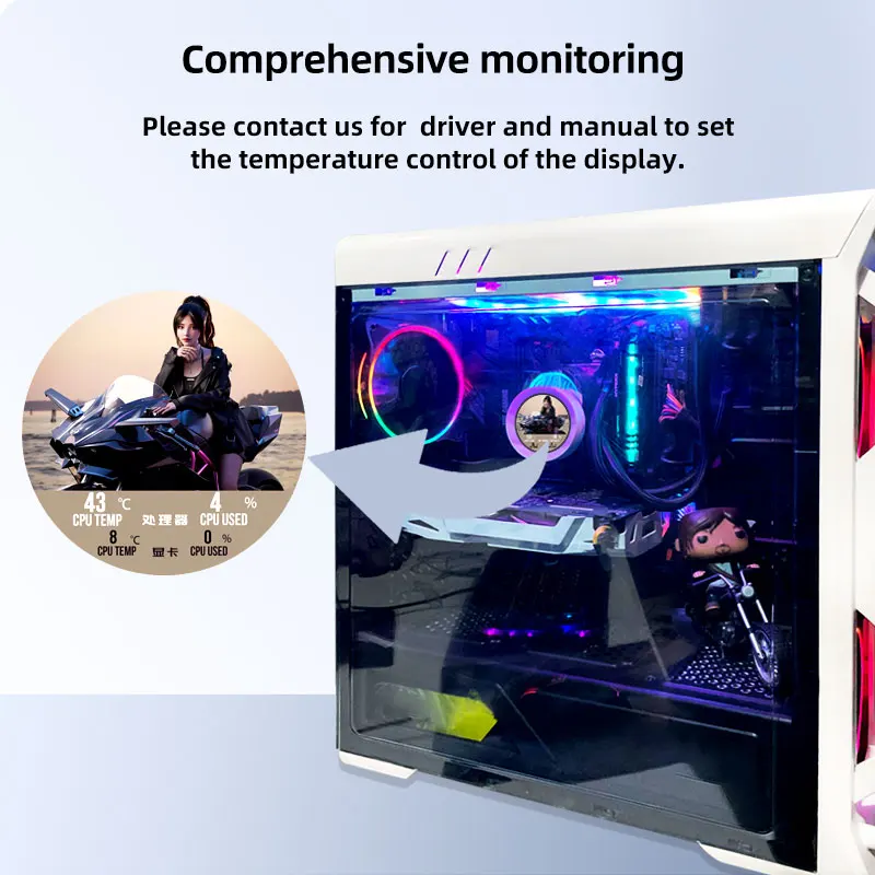 Wisecoco 2.1 بوصة لتقوم بها بنفسك شاشة ثانوية 480x480 دائرة المياه التبريد مراقب IPS ديناميكية LCD عرض الكمبيوتر ل AIDA64 وحدة المعالجة المركزية وحدة معالجة الرسومات GPU RAM