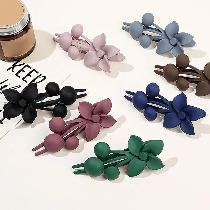 Elegant Flower Hair Clips Clamp Women Summer Hair Clip Headdress Back Head Spoon Coiled Hairpins Duckbill Clip Ponytail Holder