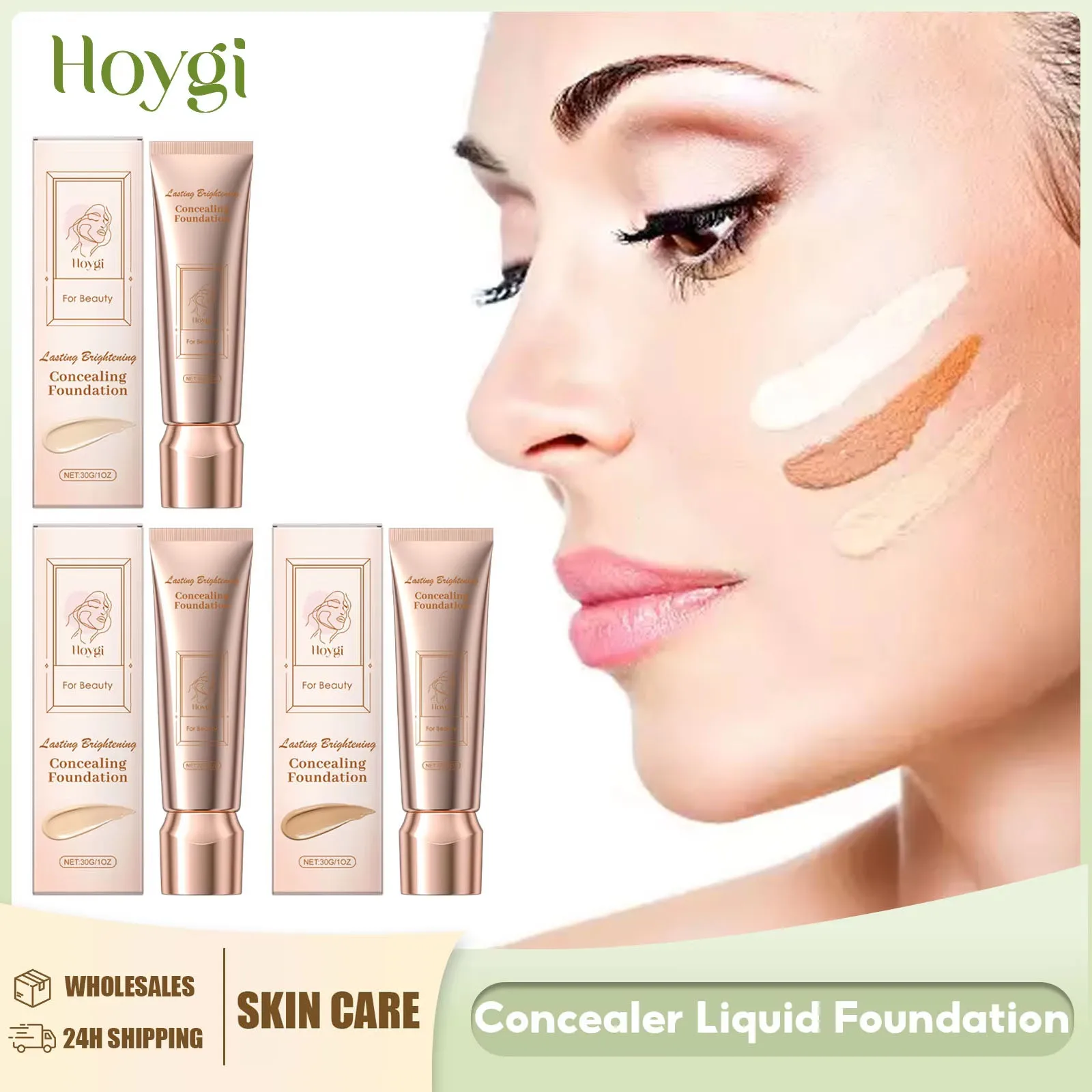 كريم أساس سائل للوجه يدوم طويلاً، كريم أساس للتحكم في الزيوت، خافي عيوب طبيعي مقاوم للماء، تغطية كاملة، مستحضرات تجميل ناعمة غير لامعة #1