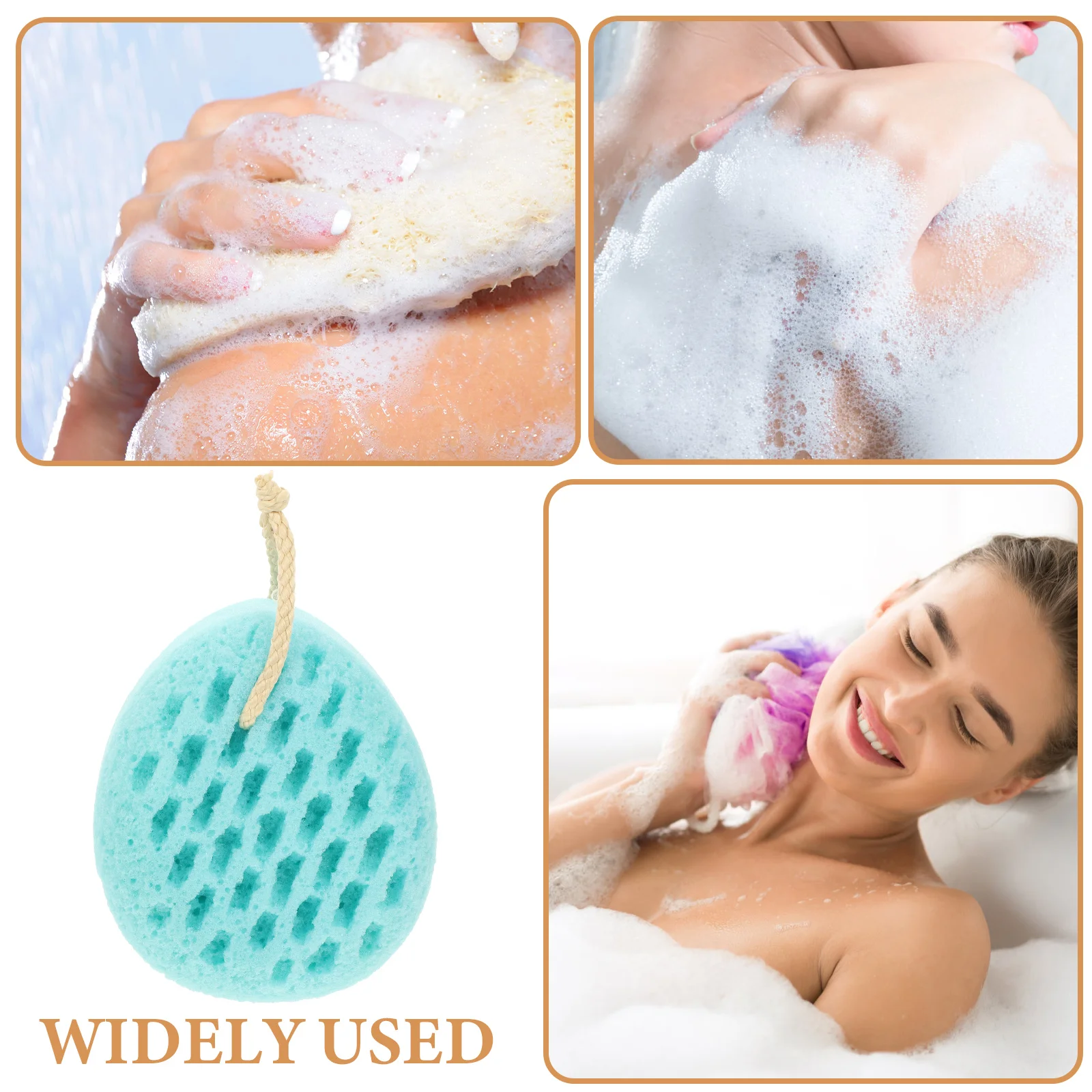 Bath Ball Bathing Mesh Pouf Skin Cleaning Scrubber Back Bathtub Scrubber Reusable Body Frosted