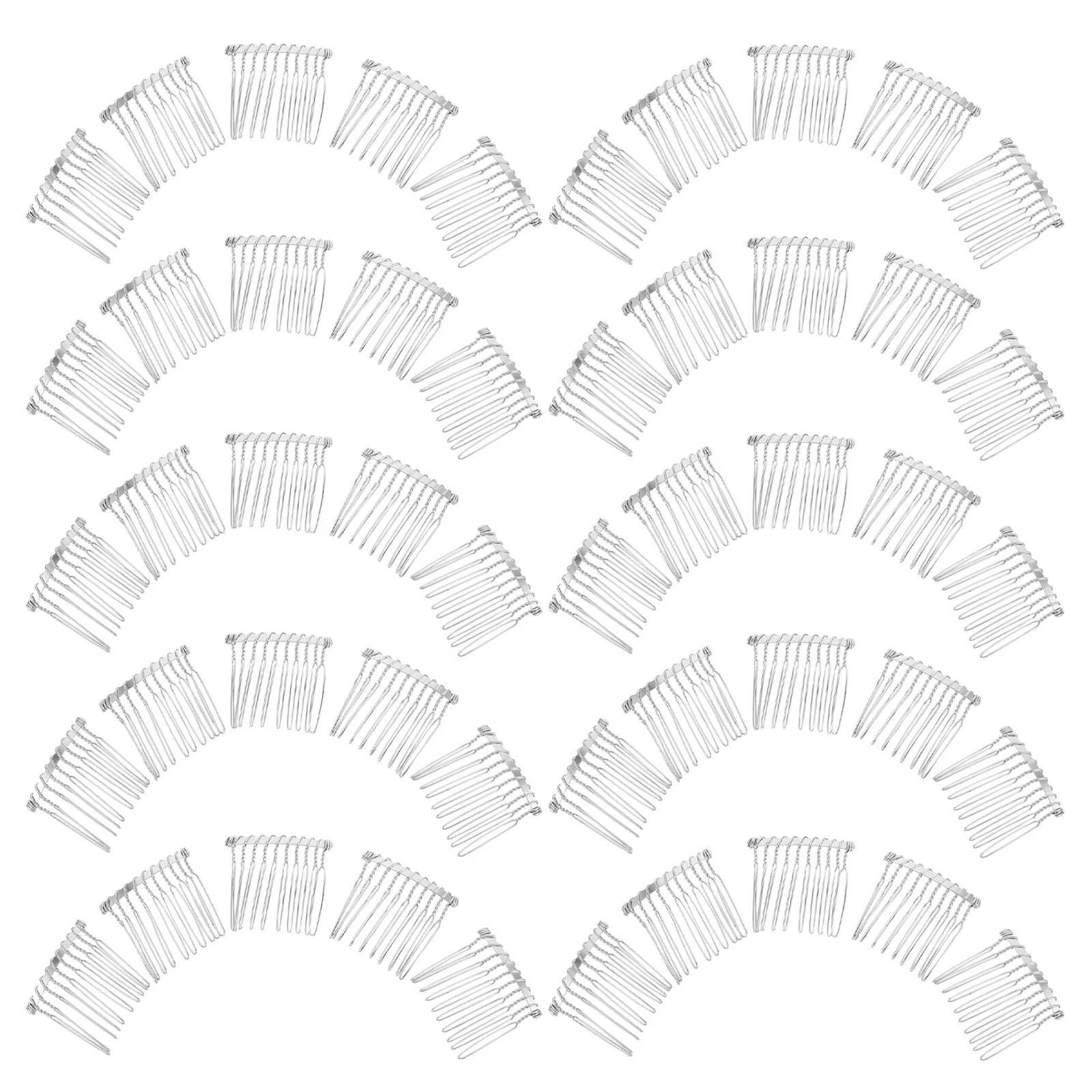 

50Pcs Bridal Hair Comb Classic Crown Shape Elegant Finish Ideal for Bride Wedding Day Party Updo Styling Hair Comb Clips