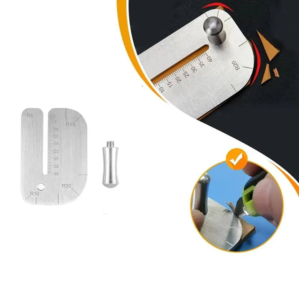 DIY Leather Pulling Board Punching Holes Auxiliary Accessories Leather Chopper Cutting Ruler Tool Stainless Steel Auxiliary Tool