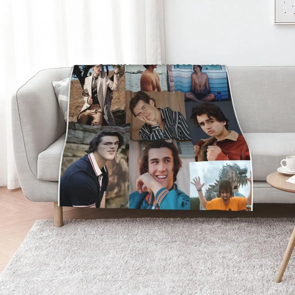 Collage of Charlie Gillespie Throw Blanket Sofa Quilt Winter beds Heavy Decorative Beds Loose Moving Blankets