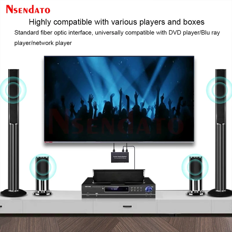 3 في 2 خارج Spdif Toslink محول الصوت البصري 3X2 مفتاح بصري رقمي الفاصل موسع مفاتيح لشاشة DVD HDTV PS4