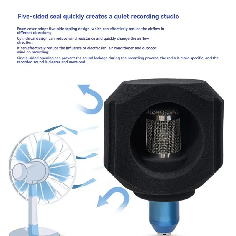 A12E-C5 Microphone Wind Shield Acoustic Filter Professional Condenser Mic Studio Sponge Soundproof Protection Cover