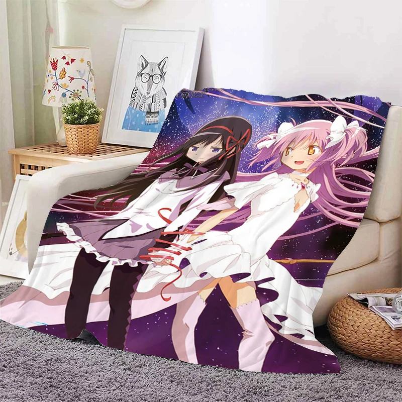 Custom Blanket Sofa Winter A-Madoka A-Magica Warm Bed Fleece Camping Nap Fluffy Soft Blankets King Size Microfiber Bedding