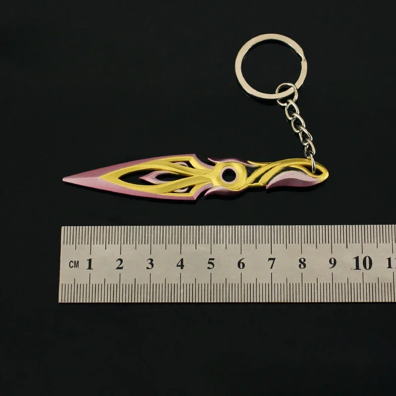 New Valorant Melee Keychain Mystbloom Kunai Weapon Model 9cm Metal Game Uncut Samurai Sword Accessories Ornament Gifts Toys Kids