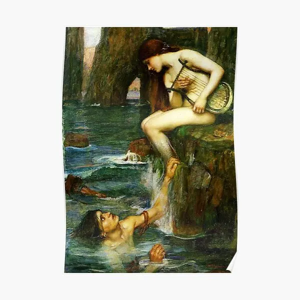 The Siren John William Waterhouse  Poster Room Painting Print Art Decoration Picture Decor Home Modern Mural Vintage No Frame