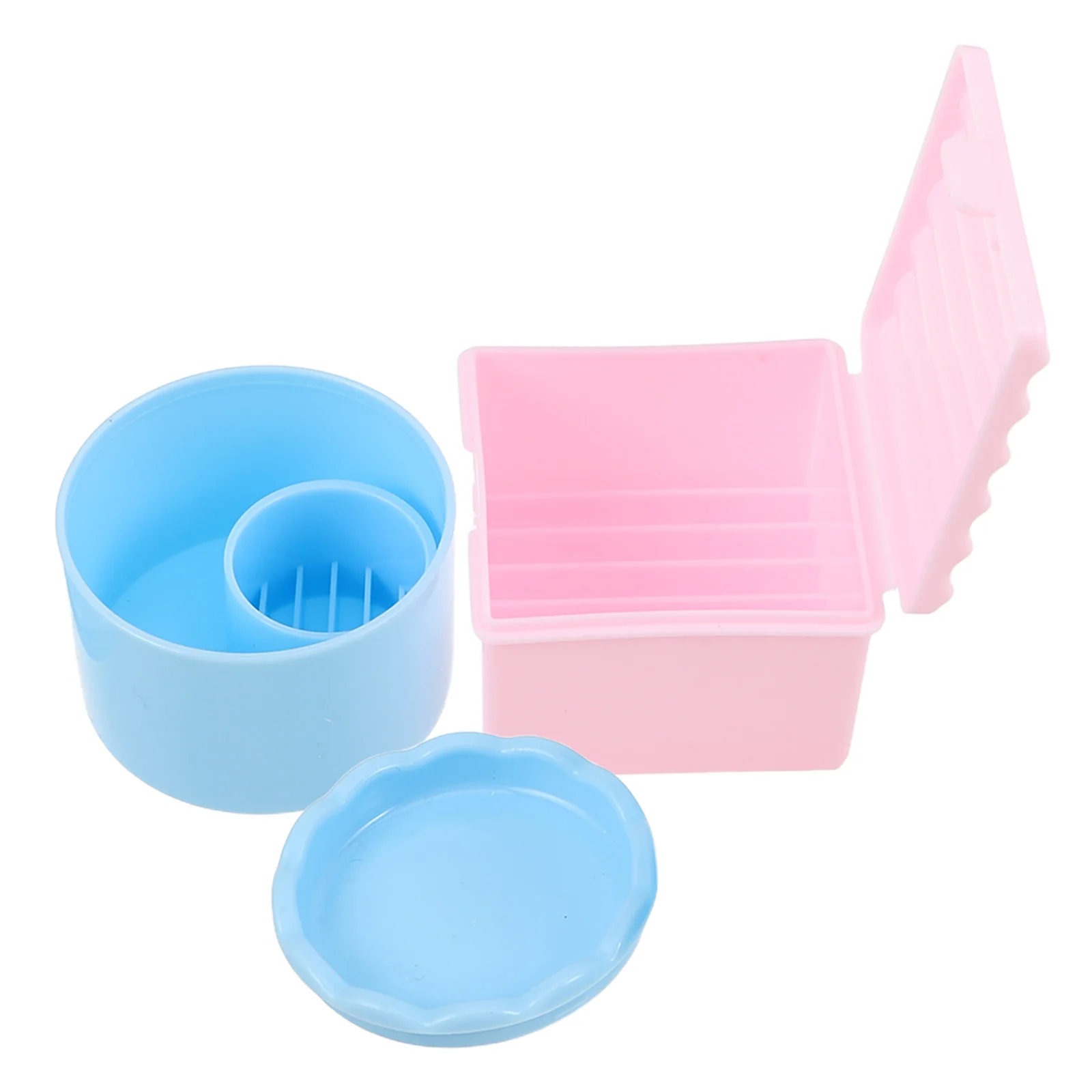 

2 Pcs Nail Art Tool Cleaning Box Manicure Cup Pen Brush Holder Bowl Tools Wash Equipment