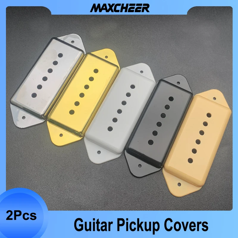 

2Pcs Dog Ear P90 Style 6 String Pickup Covers Box Holder Lid/Shell/Top for Electric Guitar DESF 50mm 52mm Neck Bridge Pickup