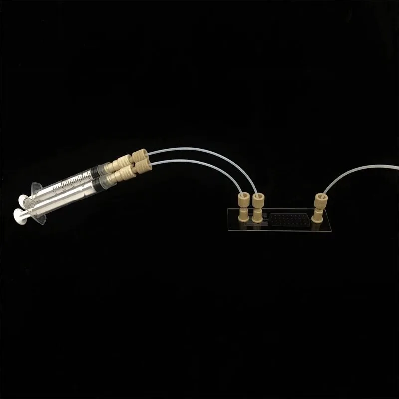 Microfluidic Glass & Plastic Chip Bonding Base with PEEK Adapter, Compatible with Luer Thread Fittings