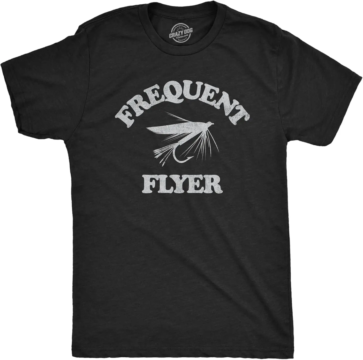 Mens Frequent Flyer T Shirt Funny Fly Fishing Lovers Fisherman Tee for Guys