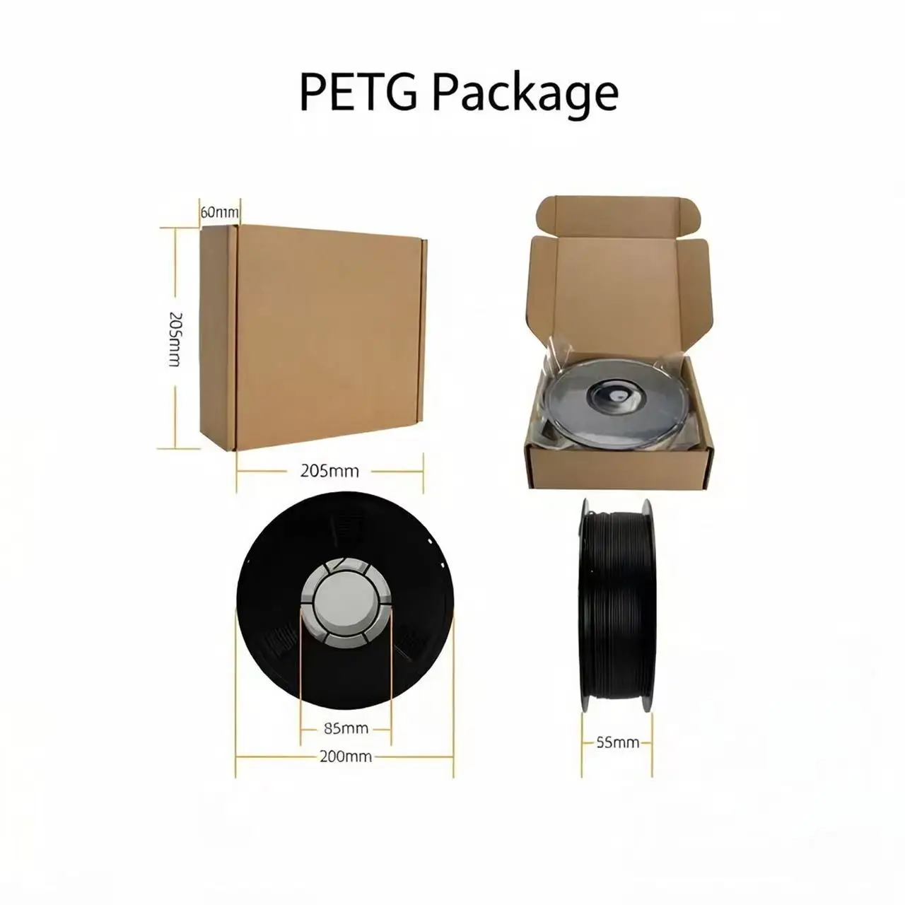 1kg Spool High-Quality PETG 3D Printer Filament 1.75mm - Strong Flexible Low Warping Easy to Print with Wide Color Selection