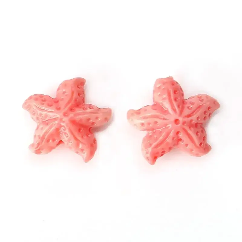 

Center Drilled Starfish Pink Conch Shell Earring Beads Pair, handmade earrings supplies