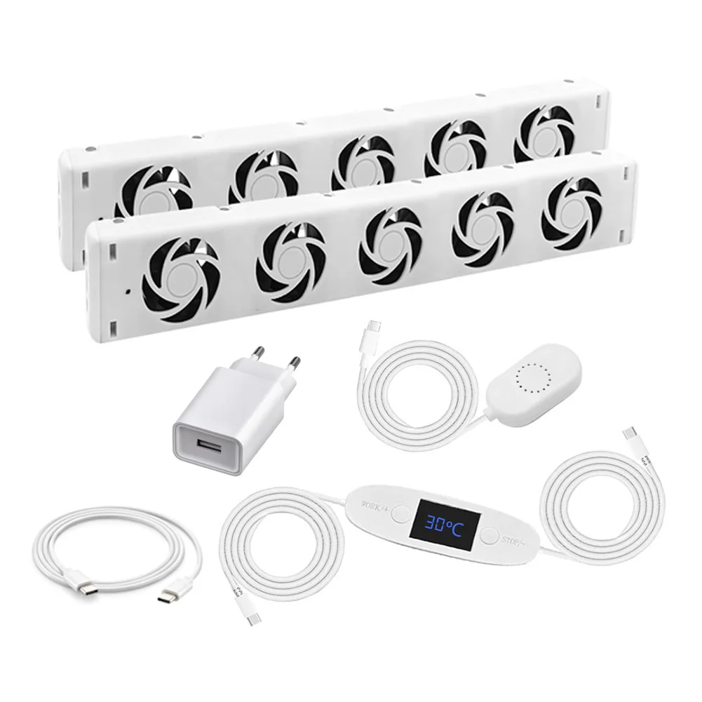1.65W Intelligent Cooling Fan Quiet Drive Temperature Sensor Automatic Thermostat Easy To Install Home Heating