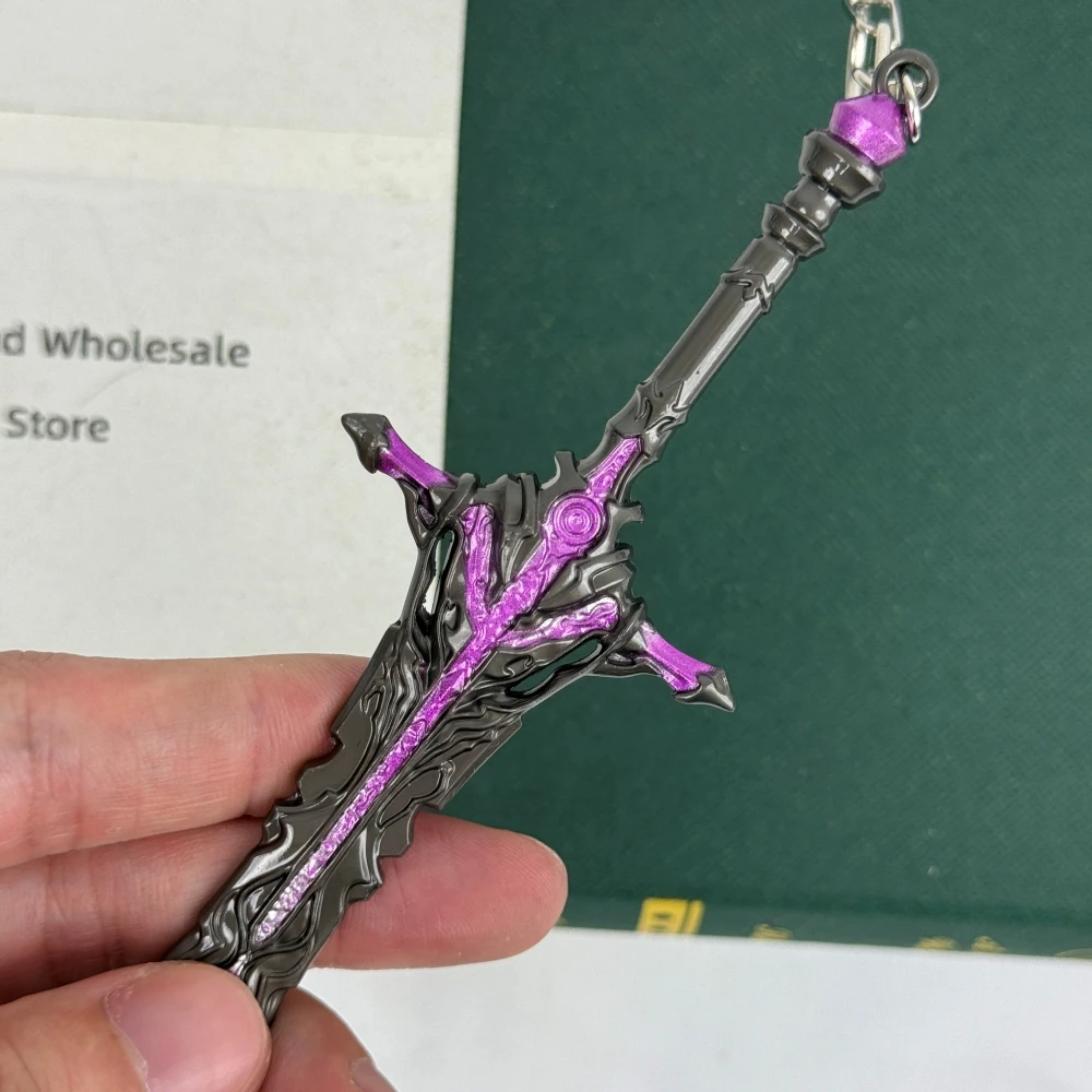 Final Omega Fantasy Sword Replica - 21cm/8.26in Metal Alloy Collectible with Electroplating Finish, Safe Blunt Blade