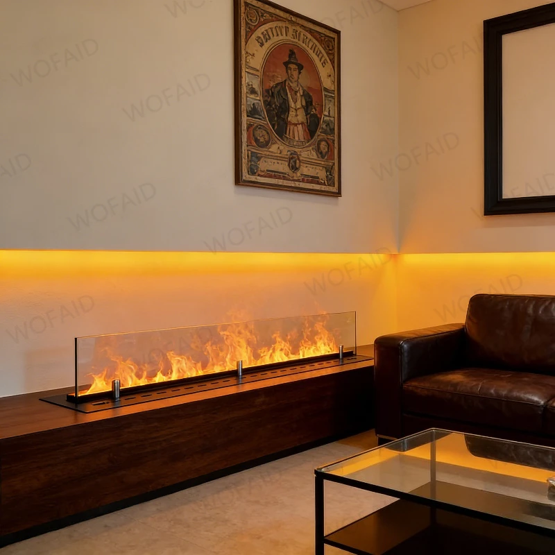 

3D-камин с атомизацией и цветным паровым пламенем, высококачественный водяной туман-камин с реалистичным набором дров и эффектом хлопота огня