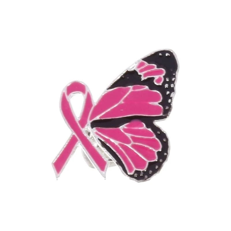 HXBF Health Advocacy Pink Ribbon Lapel Pin Sweater Badge Accessory for Charity Event