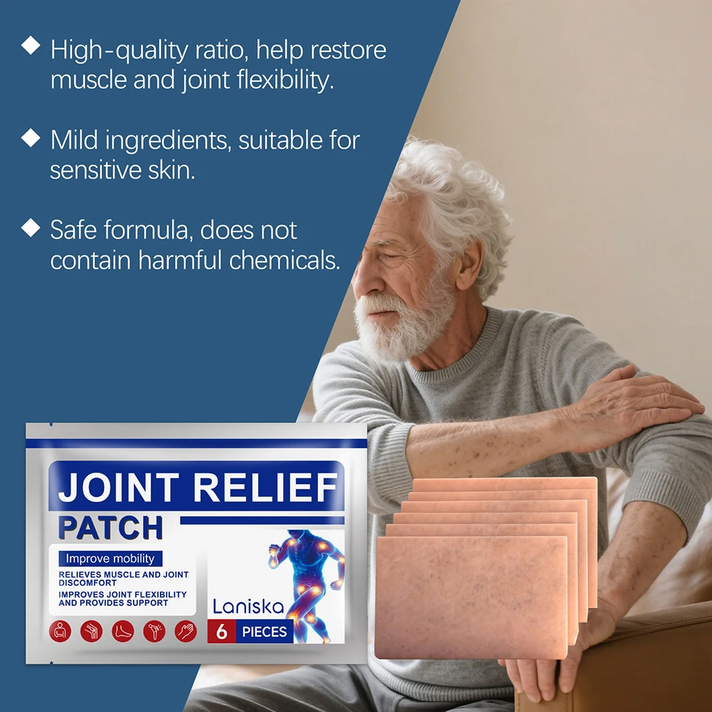 Natural Wormwood Knee Relief Plaster 8-Hour Long Lasting Heat Overnight Soothing Relaxation