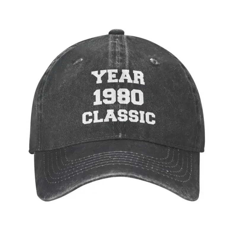 Custom Unisex Cotton Year Born In 1980 Classic Birthday Gifts Baseball Cap Adult Adjustable Dad Hat for Men Women Sports