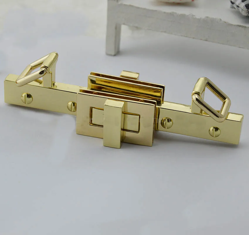 20.3 cm Twist Locks ,metal bar double lock handbag hardware handles Gold Color