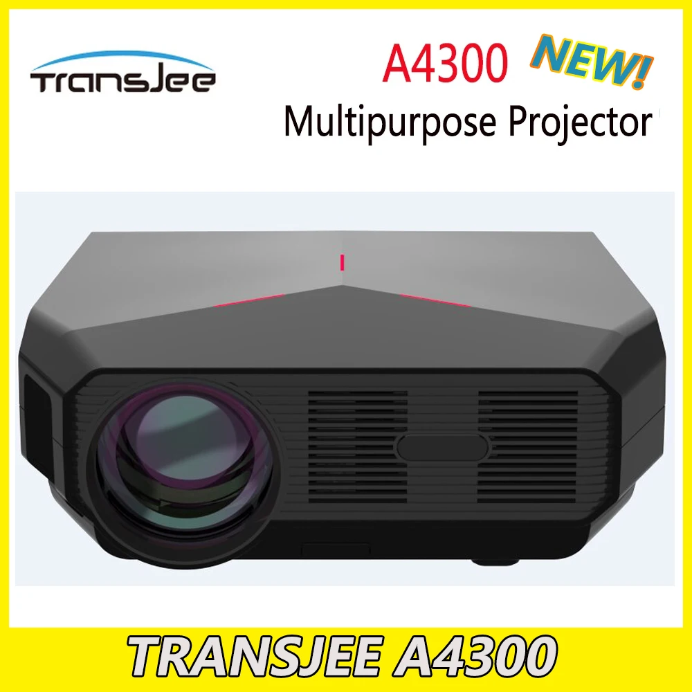 TRANSJEE A4300 High  Definition HD-Compatible 1080P Projector For Home Living Room Bedroom Voice Android Smart Proje